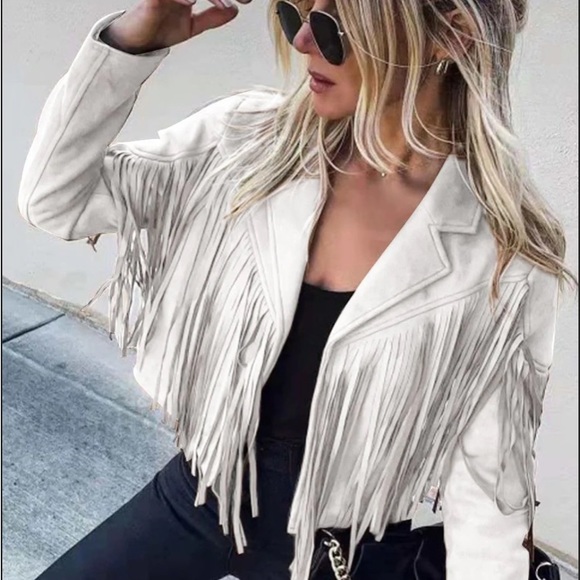 Jackets & Blazers - boho tassel women faux suede  fringe jacket blazer